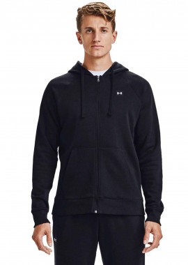 UNDER ARMOUR - UNDER ARMOUR RIVAL FLEECE FULL-ZIP HOODIE ΜΑΥΡΟ