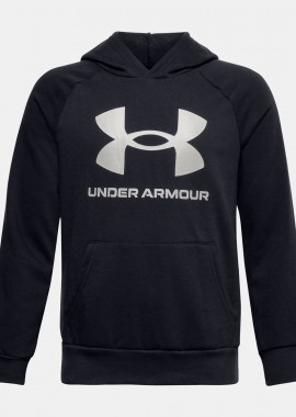 BOYS' UA RIVAL FLEECE BIG LOGO HOODIE ΜΑΥΡΟ