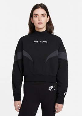 NIKE - NIKE AIR MOCK FLEECE LONG SLEEVE TOP ΜΑΥΡΟ