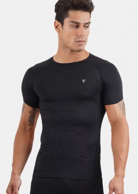 MAGNETIC NORTH MEN'S COMPRESSION T-SHIRT ΜΑΥΡΟ