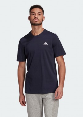 ESSENTIALS EMBROIDERED SMALL LOGO T-SHIRT ΜΠΛΕ