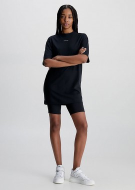 CALVIN KLEIN OVERSIZED T-SHIRT DRESS ΜΑΥΡΟ
