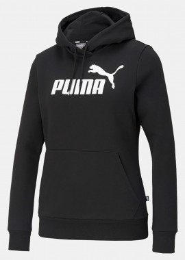 PUMA - PUMA ESSENTIALS LOGO HOODIE ΜΑΥΡΟ