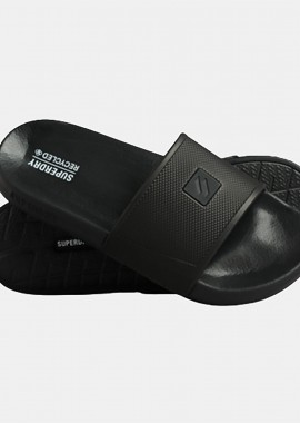 SUPERDRY - WOMEN'S SUPERDRY CODE TECH VEGAN SLIDES ΜΑΥΡΟ