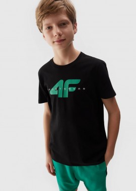 4F - 4F BOYS' ORGANIC COTTON PRINTED T-SHIRT ΜΑΥΡΟ