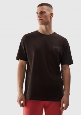 4F MEN'S OVERSIZED ORGANIC COTTON PRINTED T-SHIRT ΚΑΦΕ