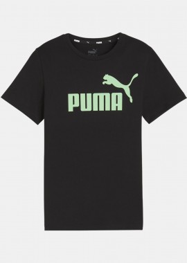 PUMA - BOY'S PUMA ESSENTIALS LOGO T-SHIRT ΜΑΥΡΟ