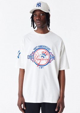 NEW ERA - NEW ERA NEW YORK YANKEES MLB ANNIVERSARY OVERSIZED T-SHIRT ΑΣΠΡΟ