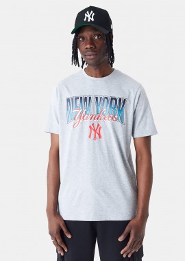 NEW ERA - NEW ERA NEW YORK YANKEES MLB GRADIENT GRAPHIC T-SHIRT ΓΚΡΙ