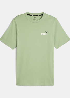 PUMA ESSENTIALS+ TWO-COLOUR SMALL LOGO T-SHIRT ΠΡΑΣΙΝΟ