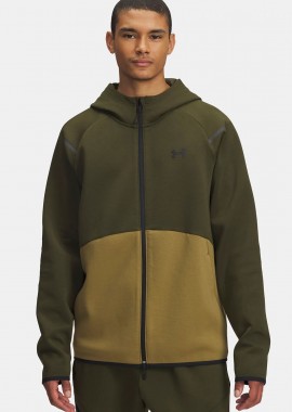 UNDER ARMOUR - UNDER ARMOUR UNSTOPPABLE FLEECE FULL-ZIP HOODIE ΧΑΚΙ