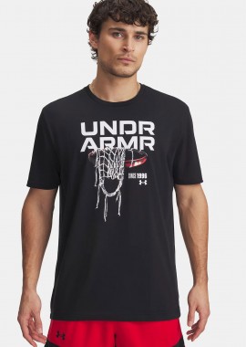 UNDER ARMOUR HOOPS NET T-SHIRT ΜΑΥΡΟ