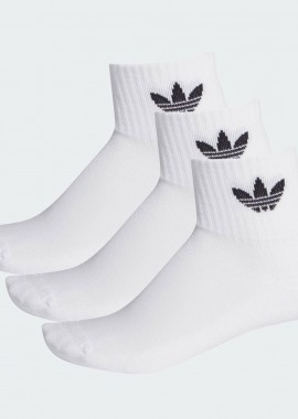 ADIDAS ORIGINALS MID CREW SOCKS 3 PAIRS ΑΣΠΡΟ
