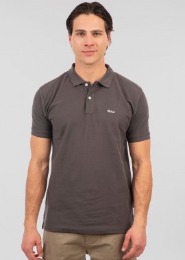 REBASE POLO PIQUE T-SHIRT ΓΚΡΙ