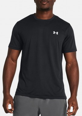 UNDER ARMOUR - UNDER ARMOUR LAUNCH SHORTSLEEVE T-SHIRT ΜΑΥΡΟ