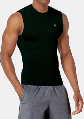 MAGNETIC NORTH - MAGNETIC NORTH MEN'S COMPRESSION SLEEVELESS TOP ΜΑΥΡΟ