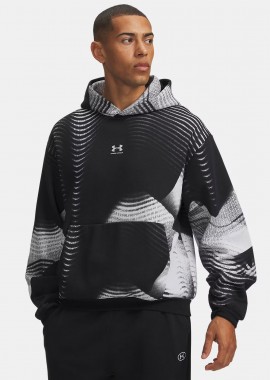 UNDER ARMOUR - UNDER ARMOUR ICON FLEECE PRINTED HOODIE ΜΑΥΡΟ