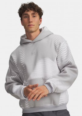 UNDER ARMOUR ICON FLEECE PRINTED HOODIE ΓΚΡΙ