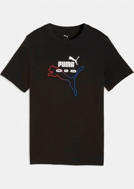 PUMA KIDS ESSENTIALS LOGO LAB SUMMER T-SHIRT ΜΑΥΡΟ