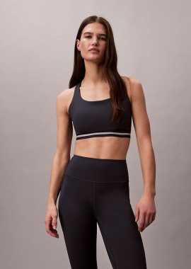 CALVIN KLEIN QUICK-DRY MEDIUM-IMPACT SPORTS BRA ΜΑΥΡΟ