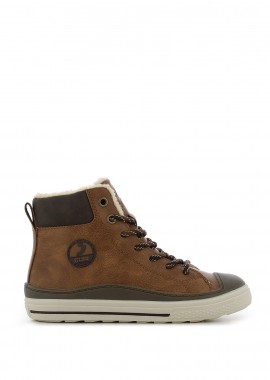 Καφέ παιδικό μποτάκι sneaker
