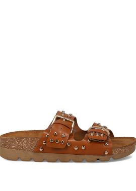 Καφέ footbed σανδάλι