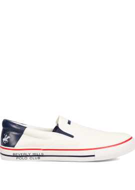 BEVERLY HILLS POLO CLUB - Λευκό ανδρικό slip-on παπούτσι