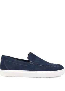 Μπλε δερμάτινο ανδρικό loafer