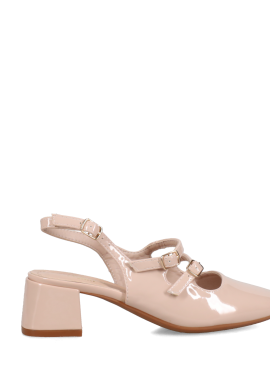 Μπεζ εξώφτερνη γόβα Mary Jane