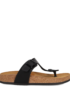 EASY WALK - Μαύρο footbed σανδάλι