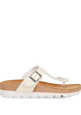 Λευκό footbed σανδάλι