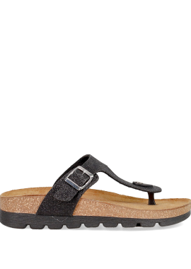 Μαύρο footbed σανδάλι
