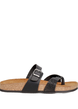 Μαύρο footbded sandal