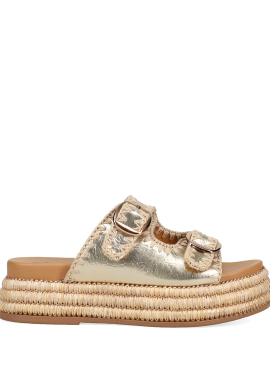 CAMILLE - Χρυσό flatform σανδάλι