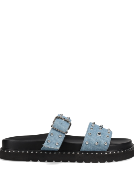 Μπλε denim footbed σανδάλι