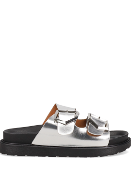 SIXTH SENS - Ασημί footbed σανδάλι