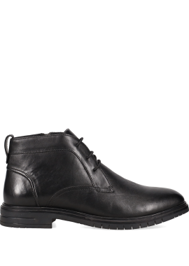 Μαύρο ανδρικό δερμάτινο μποτάκι