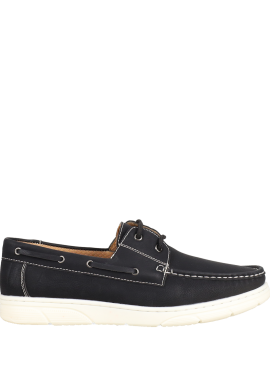 MIGATO - Μαύρο ανδρικό boat shoe