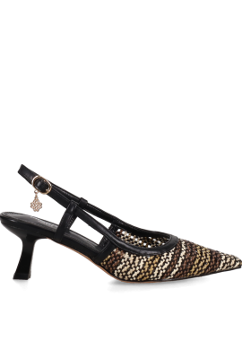 Μαύρη εξώφτερνη πλεκτή γόβα