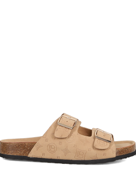 Μπεζ footbed σανδάλι