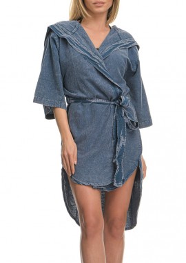 Μπλε τουνίκ με κουκούλα