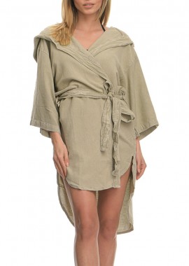 Μπεζ τουνίκ με κουκούλα