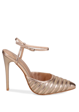 Ροζ χρυσή slingback γόβα