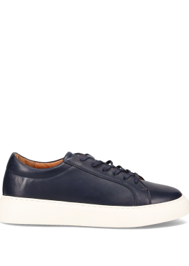 Μπλε δερμάτινο ανδρικό sneaker