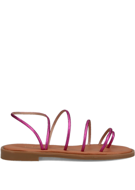 Φούξια μεταλλιζέ multistrap σανδάλι