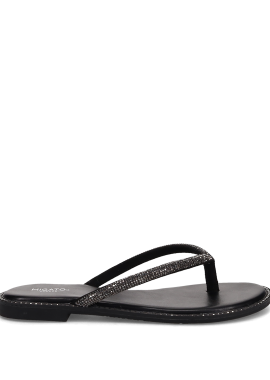 Μαύρο σανδάλι δίχαλο με στρας