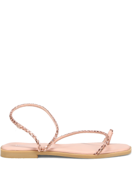 Μπεζ σανδάλι με στρας