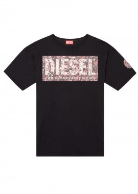 DIESEL - DIESEL Ανδρικό T-BOXT-R22 T-SHIRT - ΜΑΥΡΟ -A17613-0AGRI-BLACK