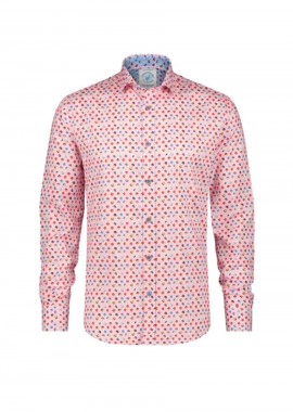 A FISH NAMED FRED Ανδρικό Πουκάμισο Shirt flower power pink - MULTI-22.02.028-PINK