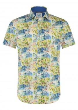 A FISH NAMED FRED Ανδρικό Πουκάμισο Shirt SS amalfi house - MULTI-24.03.072-MULTI